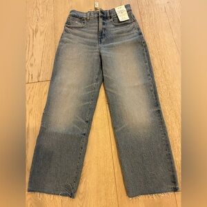 Madewell Perfect Vintage Wide-Leg Crop Jeans in Blue NWT 26